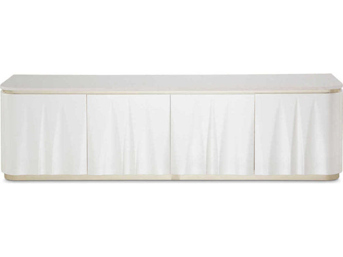 AICO Furniture London Place Media Cabinet in Creamy Pearl