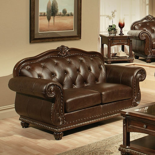 anondale-espresso-top-grain-leather-match-cherry-loveseat-1
