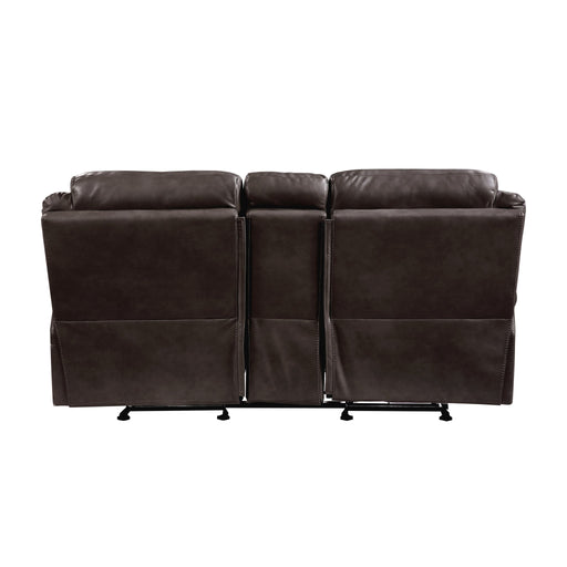 aram-dark-brown-double-glider-reclining-love-seat-with-center-console-receptacles-and-usb-ports-2