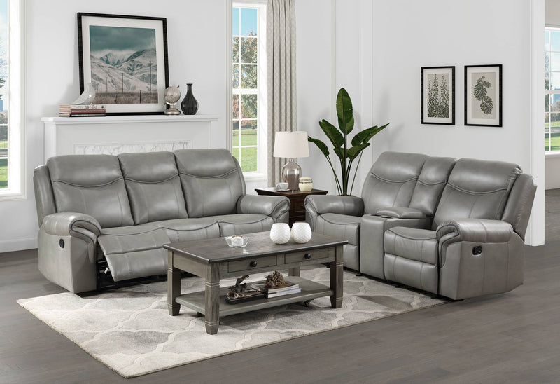 aram-gray-double-reclining-sofa-with-center-drop-down-cup-holders-receptacles-hidden-drawer-and-usb-ports-1