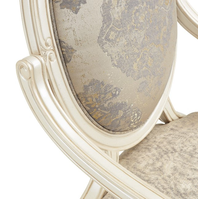 AICO Lavelle Oval Back Wood Chair Mystic in Classic Pearl