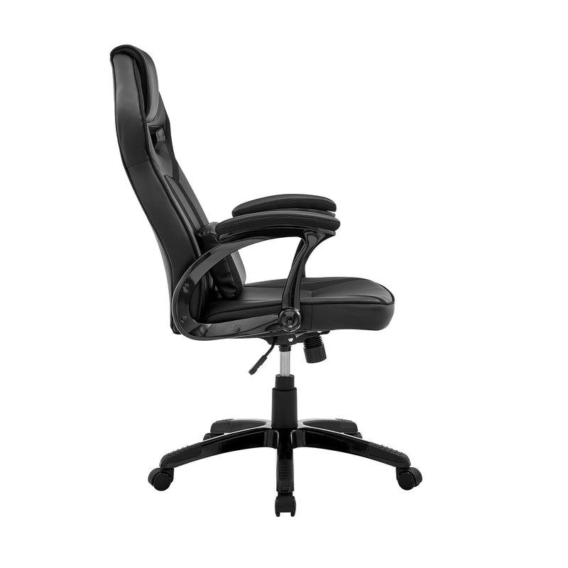 aspect-adjustable-racing-gaming-chair-in-black-faux-leather-and-mesh-with-lumbar-support-pillow-3