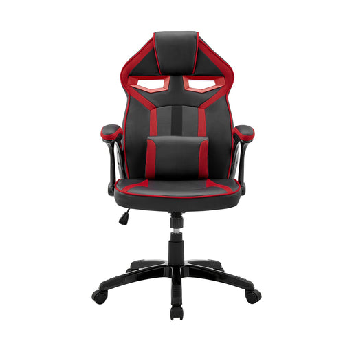 aspect-adjustable-racing-gaming-chair-in-black-faux-leather-and-red-mesh-with-lumbar-support-pillow-2