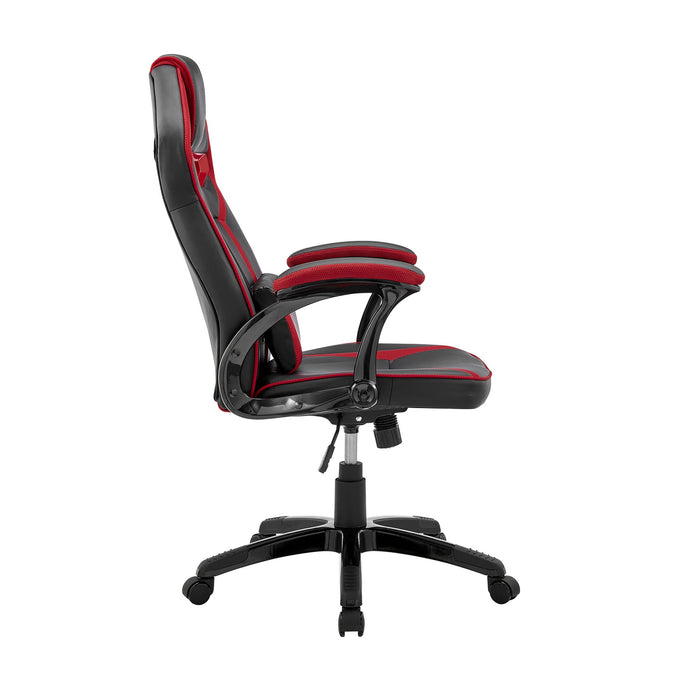 aspect-adjustable-racing-gaming-chair-in-black-faux-leather-and-red-mesh-with-lumbar-support-pillow-3