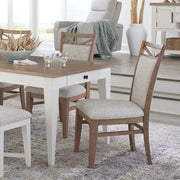 Parker House Americana Modern Dining 48 In. Round Extendable Dining Table and 4 Upholstered Chairs
