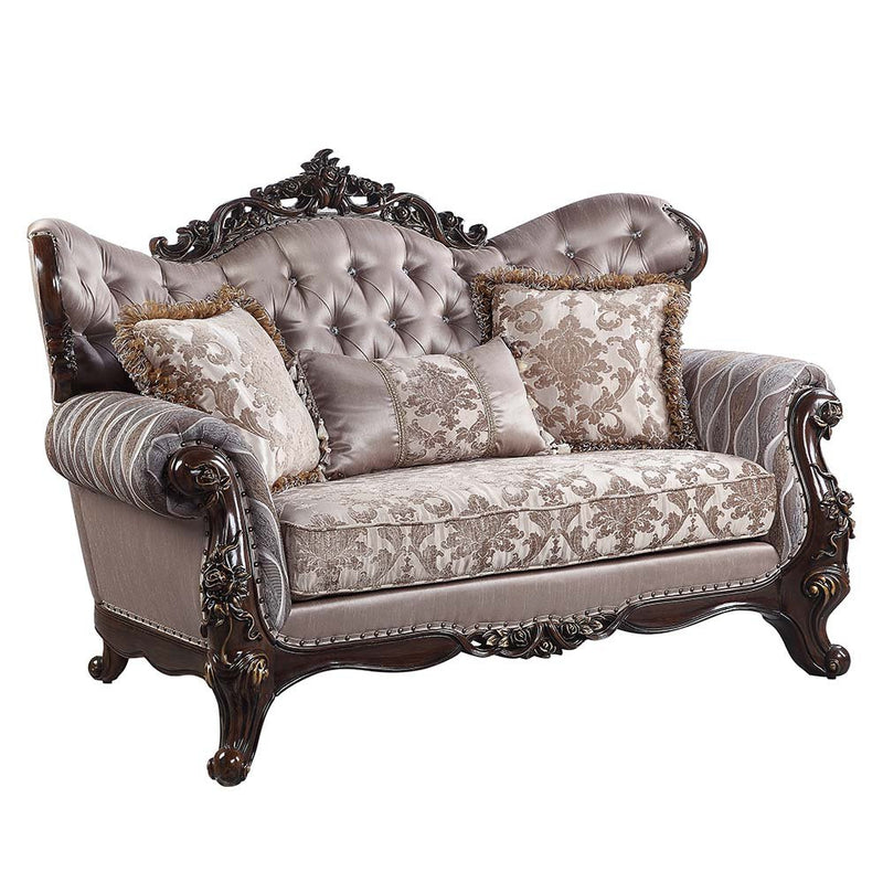 benbek-fabric-antique-oak-loveseat-w-3-pillows-1