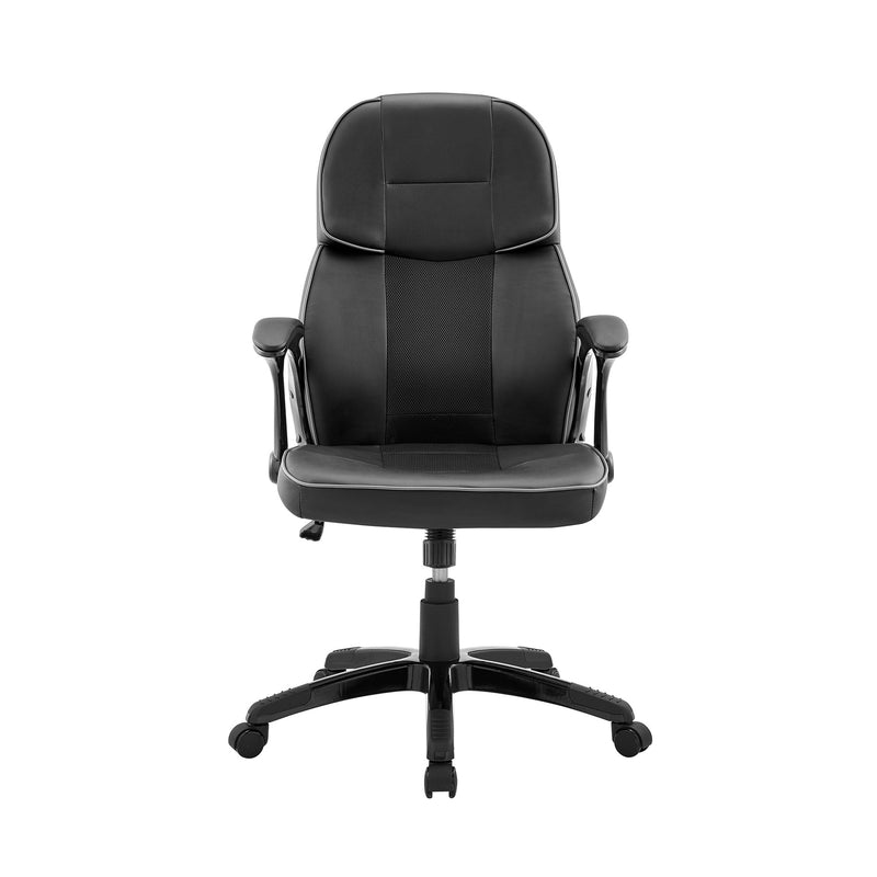 bender-adjustable-racing-gaming-chair-in-black-faux-leather-with-dark-gray-accents-2