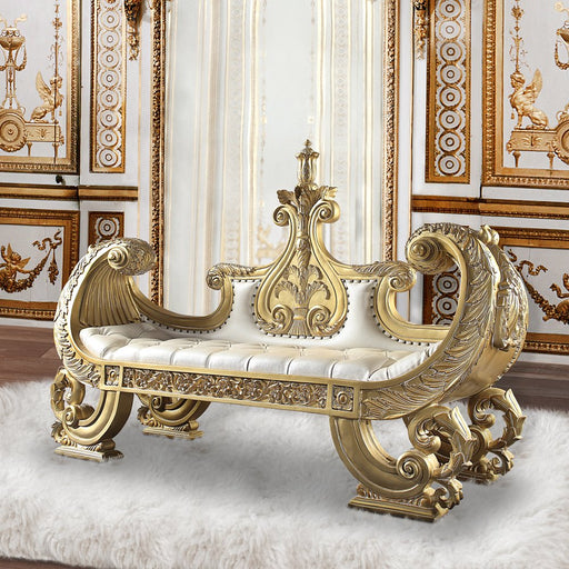 bernadette-white-leatherette-gold-bench-1