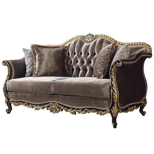 betria-light-green-velvet-gold-black-high-gloss-loveseat-w-4-pillows-2