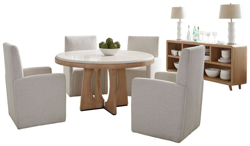 Parker House Escape - Dining 54" Round Table with console & 4 caster chairs