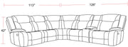 Parker Living Blake - Desert Taupe 6 Piece Modular Reclining Sectional and Entertainment Console