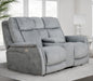 Parker Living Linus - Hudson Grey Zero Gravity Power Reclining Console Loveseat