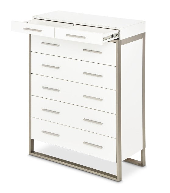 AICO Marquee Chest in Cloud White