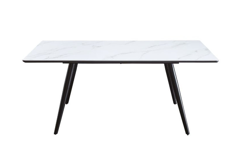 caspian-white-printed-faux-natural-marble-top-black-finish-dining-table-3