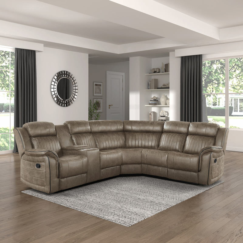 centeroak-sandy-brown-3-3-piece-reclining-sectional-with-left-console-1