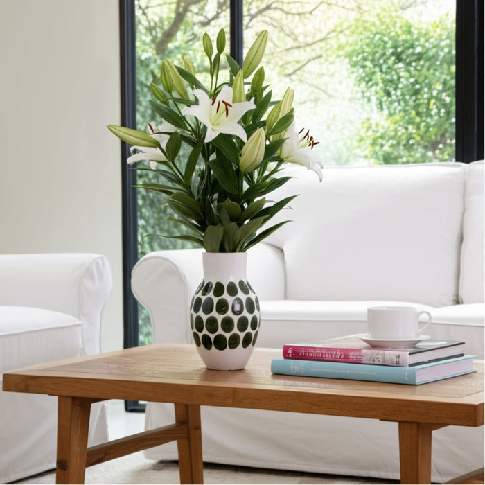 cer-10-h-forest-green-polk-a-dot-flower-vase-wht-11