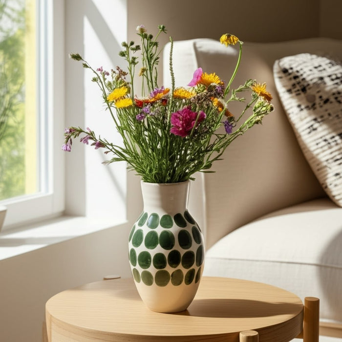 cer-10-h-forest-green-polk-a-dot-flower-vase-wht-12