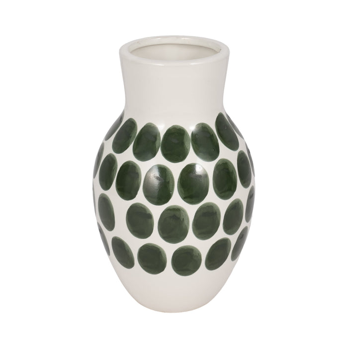 cer-10-h-forest-green-polk-a-dot-flower-vase-wht-1