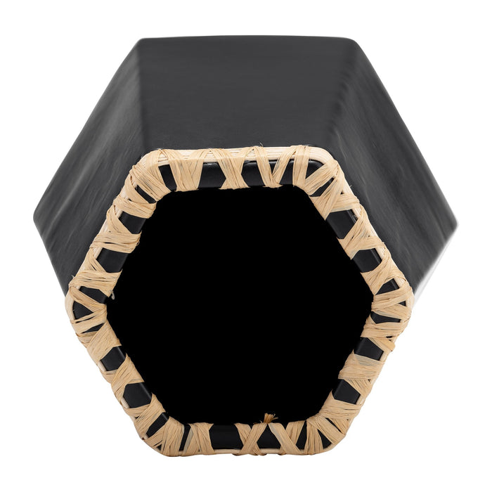 cer-11-h-vase-w-weaving-black-6