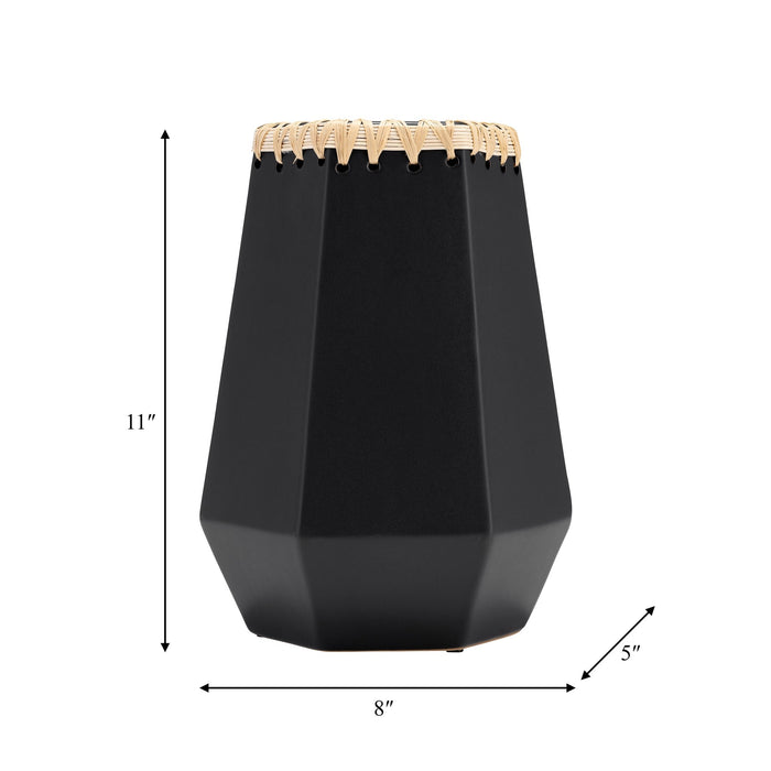 cer-11-h-vase-w-weaving-black-8