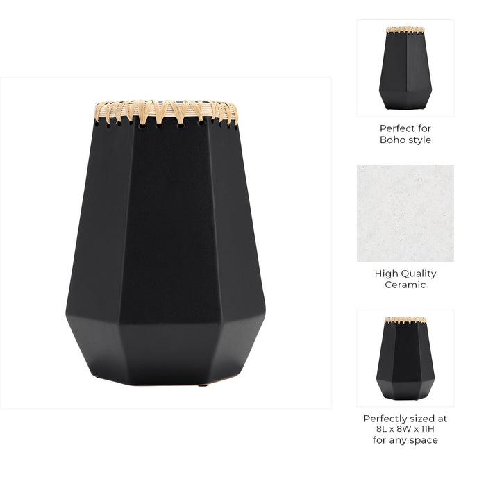cer-11-h-vase-w-weaving-black-9