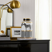 cer-12-h-zebra-jar-w-lid-white-gold-12