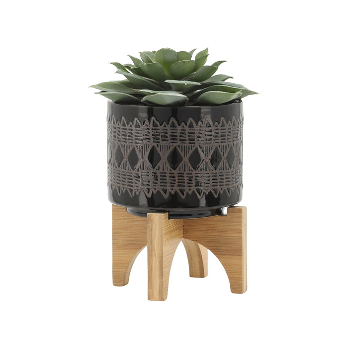 cer-s-2-5-8-aztec-planter-on-wooden-stand-black-4