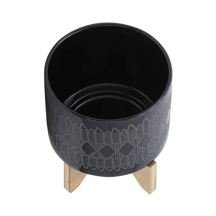 cer-s-2-8-10-aztec-planter-on-wooden-stand-black-4