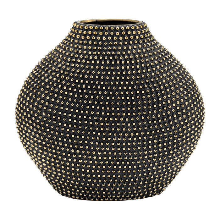 ceramic-16-beaded-vase-black-gold-1
