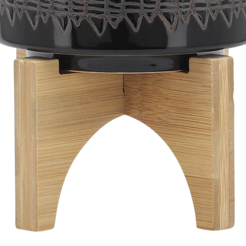ceramic-5-aztec-planter-on-wooden-stand-black-7