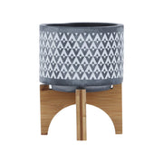 ceramic-5-aztec-planter-on-wooden-stand-gray-2