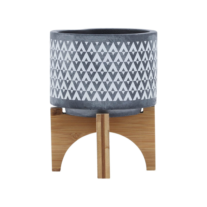 ceramic-5-aztec-planter-on-wooden-stand-gray-2