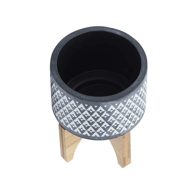 ceramic-5-aztec-planter-on-wooden-stand-gray-4