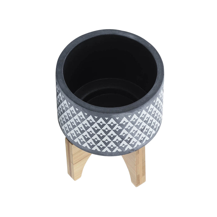 ceramic-5-aztec-planter-on-wooden-stand-gray-4