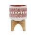 ceramic-5-aztec-planter-on-wooden-stand-orange-1