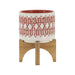 ceramic-5-aztec-planter-on-wooden-stand-orange-2