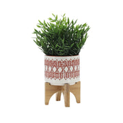 ceramic-5-aztec-planter-on-wooden-stand-orange-3