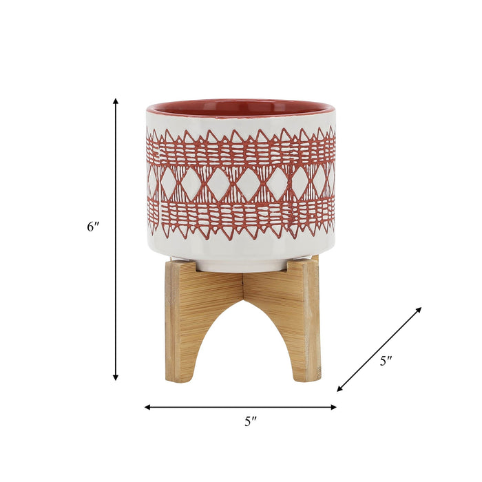 ceramic-5-aztec-planter-on-wooden-stand-orange-8
