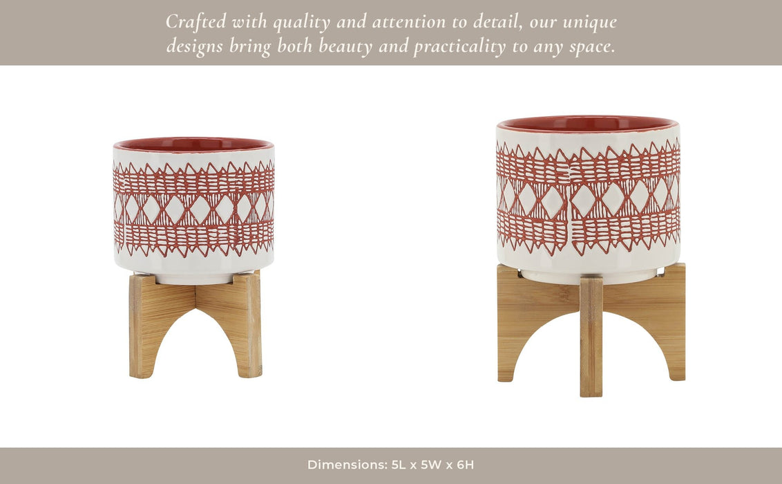 ceramic-5-aztec-planter-on-wooden-stand-orange-9