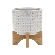 ceramic-5-dotted-planter-w-wood-stand-ivory-2