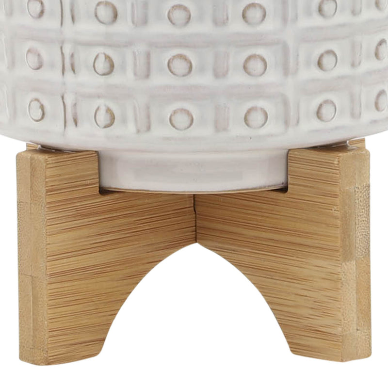ceramic-5-dotted-planter-w-wood-stand-ivory-7