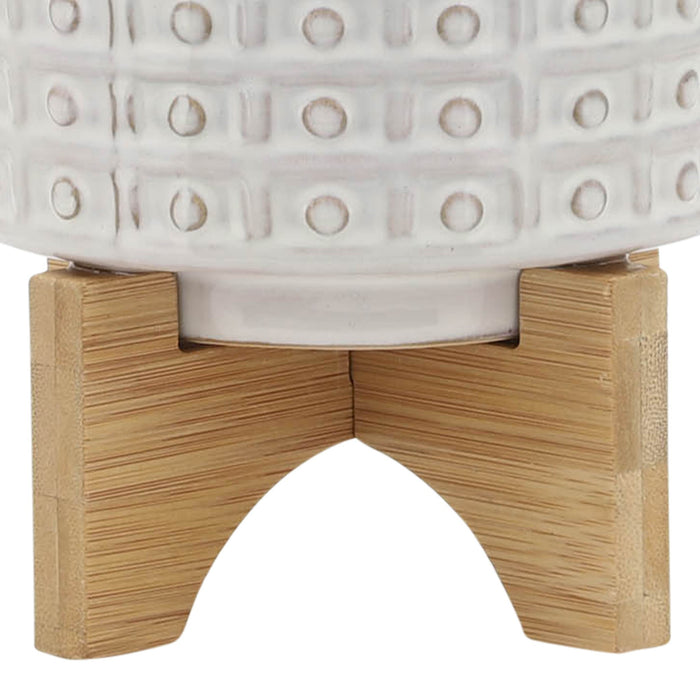 ceramic-5-dotted-planter-w-wood-stand-ivory-7