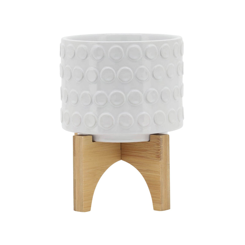 ceramic-5-planter-on-wooden-stand-white-1