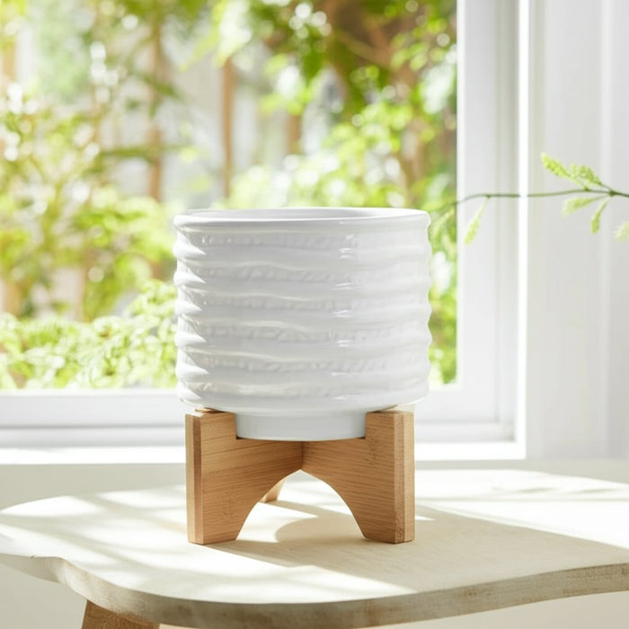 ceramic-6-planter-on-stand-white-stripe-11