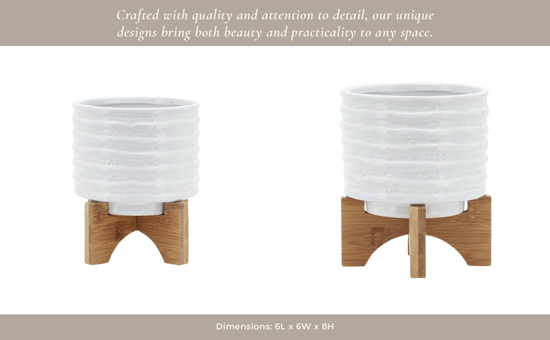 ceramic-6-planter-on-stand-white-stripe-12