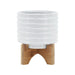 ceramic-6-planter-on-stand-white-stripe-1