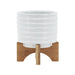 ceramic-6-planter-on-stand-white-stripe-2