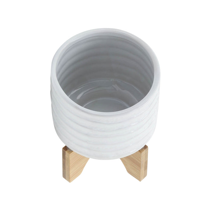 ceramic-6-planter-on-stand-white-stripe-4