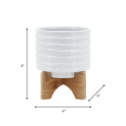 ceramic-6-planter-on-stand-white-stripe-8