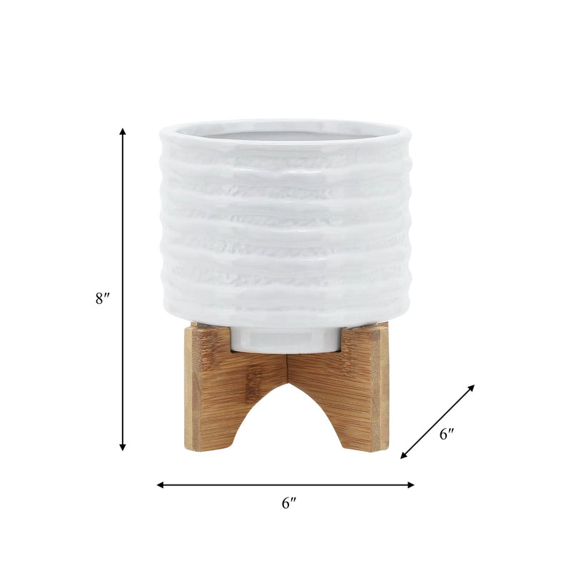 ceramic-6-planter-on-stand-white-stripe-8